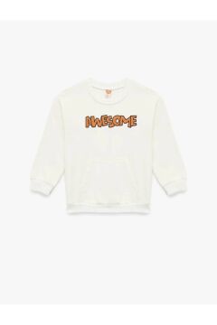Koton Bebek Uzun Kollu Bisiklet Yaka Şardonlu Pamuklu Sweatshirt