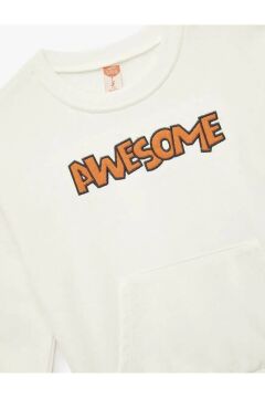 Koton Bebek Uzun Kollu Bisiklet Yaka Şardonlu Pamuklu Sweatshirt