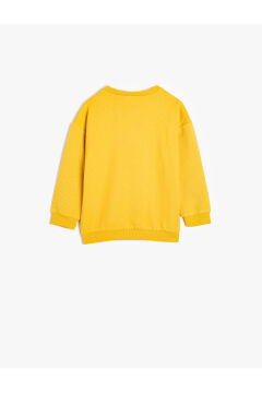 Koton Erkek Bebek Sweatshirt Aslan Baskılı Uzun Kollu Bisiklet Yaka Düğme Detaylı Pamuklu