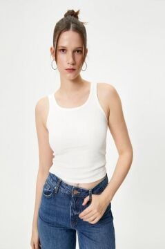 Koton Pamuklu Basic Atlet U Yaka Ribanalı Slim Fit