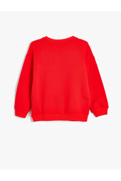 Koton Kız Çocuk Sweatshirt Bisiklet Yaka Kedi Baskılı