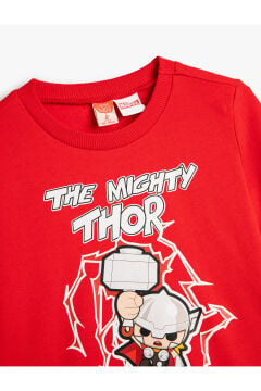 Koton Erkek Bebek Thor Sweatshirt Lisanslı Uzun Kollu Bisiklet Yaka Pamuklu Şardonlu