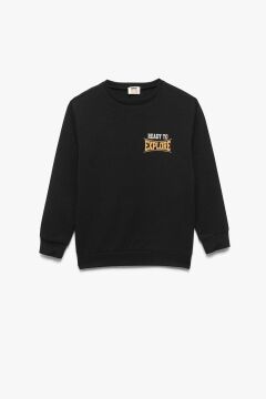 Koton Erkek Çocuk Baskılı Uzun Kollu Bisiklet Yaka Sweatshirt
