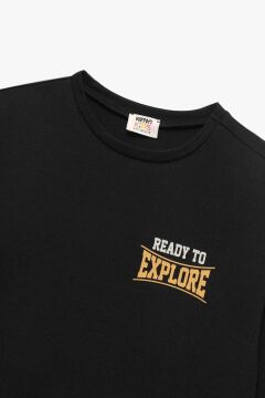 Koton Erkek Çocuk Baskılı Uzun Kollu Bisiklet Yaka Sweatshirt