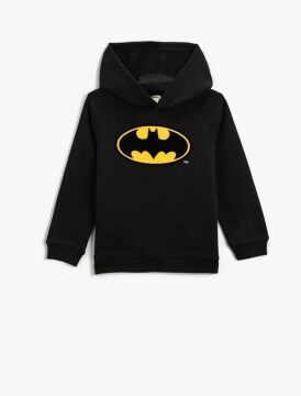 Koton Erkek Çocuk Batman Baskılı Kapüşonlu Sweatshirt Lisanslı