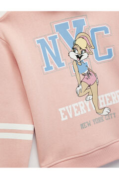 Koton Kız Çocuk Lisanslı Lola Bunny Baskılı Uzun Kollu Şardonlu Kapşonlu Sweatshirt