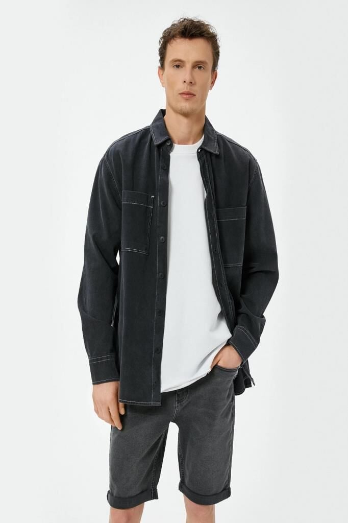 Koton Kot Şort Slim Fit 5 Cepli Düğmeli