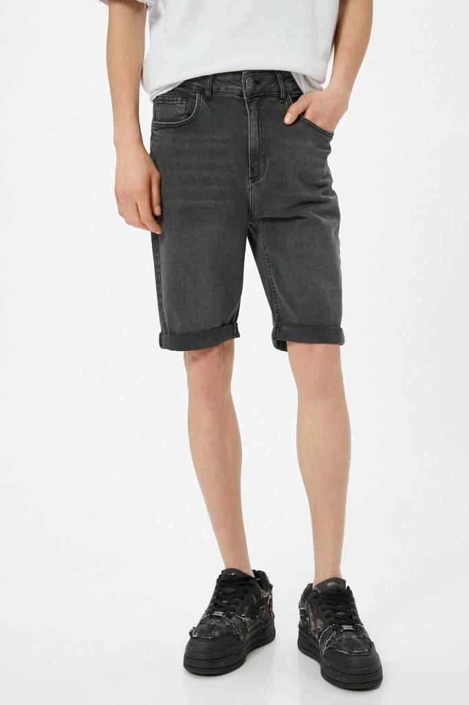 Koton Kot Şort Slim Fit 5 Cepli Düğmeli