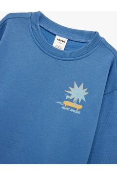 Koton Erkek Bebek Baskılı Uzun Kollu Bisiklet Yaka Pamuklu Şardonlu Sweatshirt