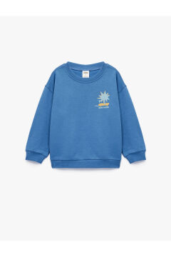 Koton Erkek Bebek Baskılı Uzun Kollu Bisiklet Yaka Pamuklu Şardonlu Sweatshirt