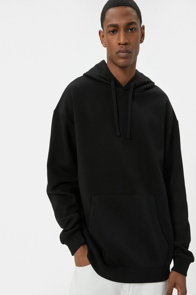 Koton Oversize Sweatshirt Kapşonlu Uzun Kollu Kanguru Cep Detaylı