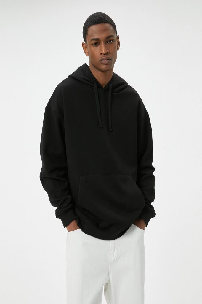 Koton Oversize Sweatshirt Kapşonlu Uzun Kollu Kanguru Cep Detaylı