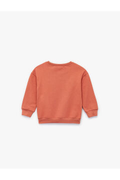 Koton Erkek Bebek Şardonlu Kaplan İşlemeli Uzun Kollu Bisiklet Yaka Sweatshirt