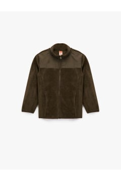 Koton Erkek Bebek Uzun Kollu Cepli Dik Yaka Fermuarlı Polar Sweatshirt