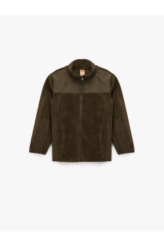 Koton Erkek Bebek Uzun Kollu Cepli Dik Yaka Fermuarlı Polar Sweatshirt