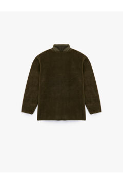 Koton Erkek Bebek Uzun Kollu Cepli Dik Yaka Fermuarlı Polar Sweatshirt