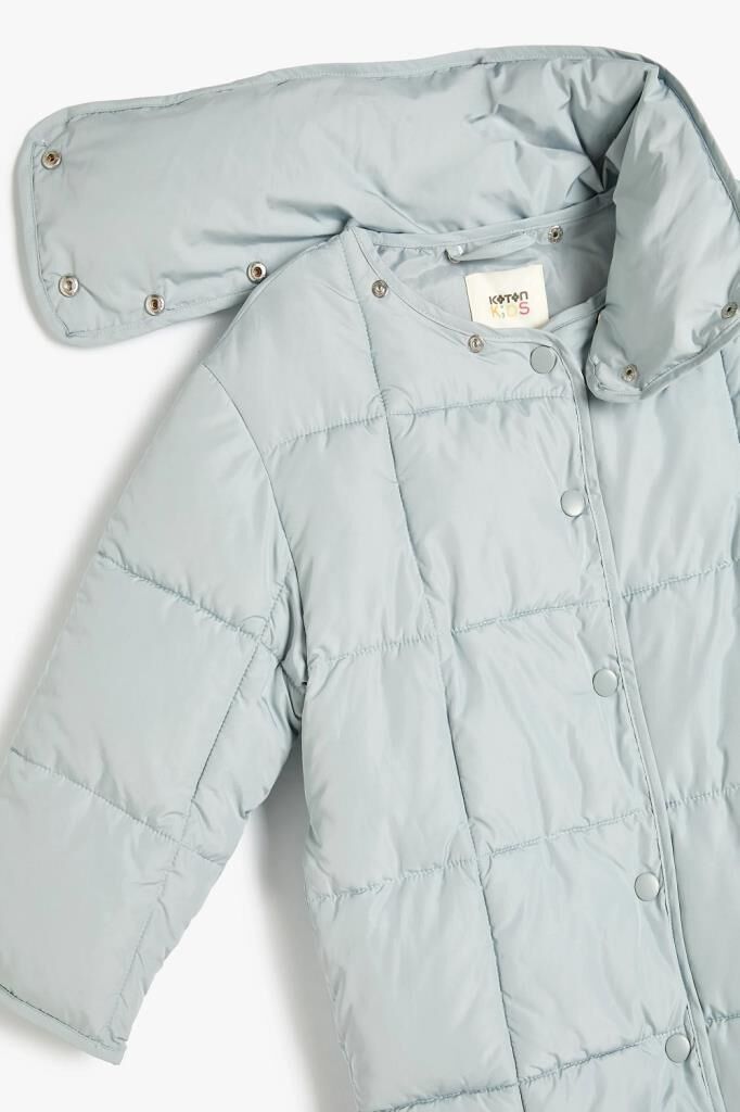Koton Kız Çocuk Oversize Şişme Mont Çıtçıt Dik Yaka Detaylı Kapitone