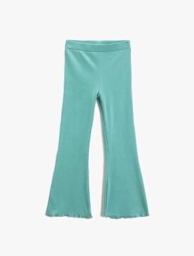 Koton Kız Çocuk Basic İspanyol Paça Pantolon Fitilli Beli Lastikli