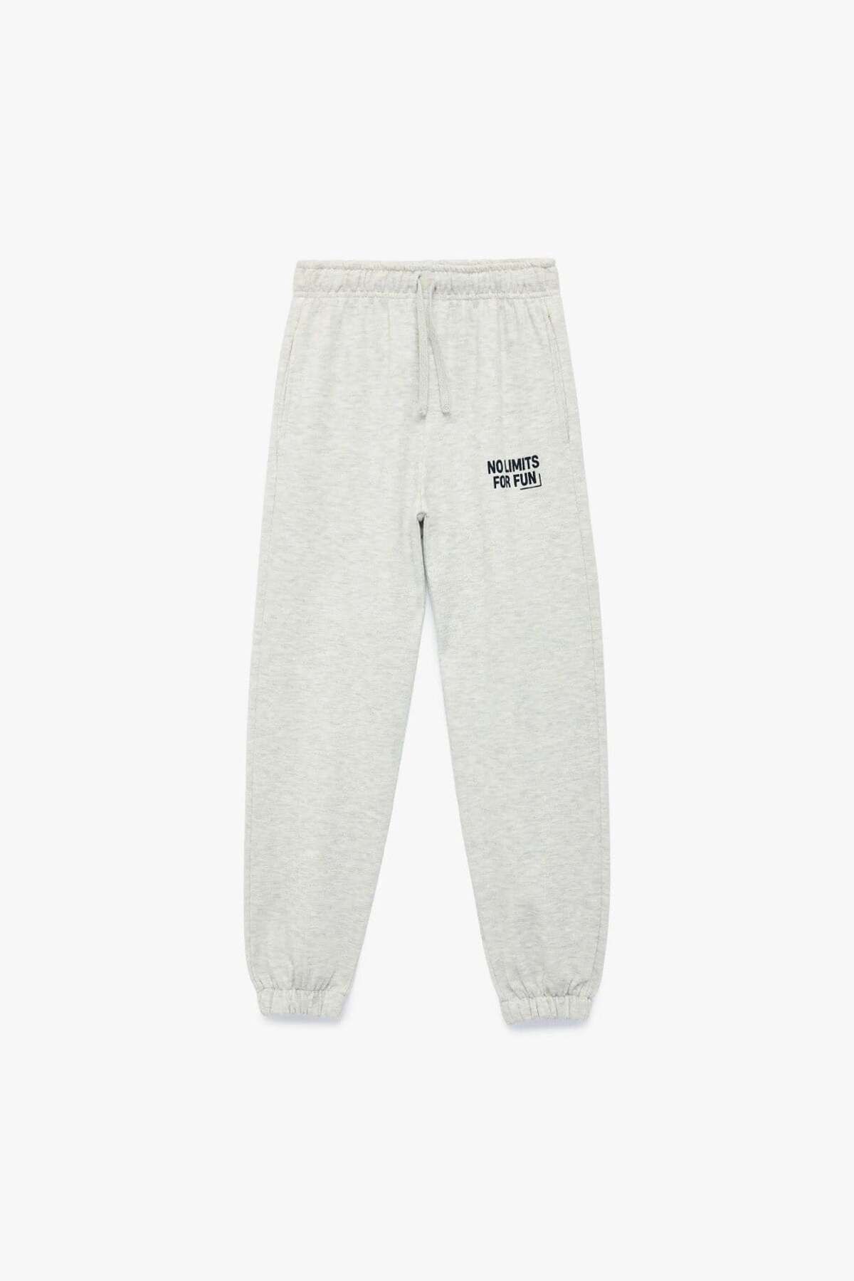 Koton Çocuk Baskı Detaylı Beli Lastikli Pamuklu Oversize Jogger Eşofman Altı