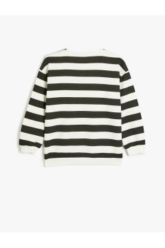 Koton Kız Çocuk Sweatshirt Köpek Baskılı Bisiklet Yaka Uzun Kollu Şardonlu
