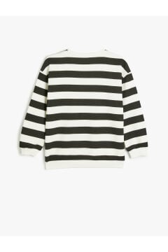 Koton Kız Çocuk Sweatshirt Köpek Baskılı Bisiklet Yaka Uzun Kollu Şardonlu