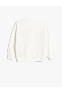 Koton Kız Çocuk Sweatshirt Slogan Baskılı Uzun Kollu Bisiklet Yaka Pamuklu