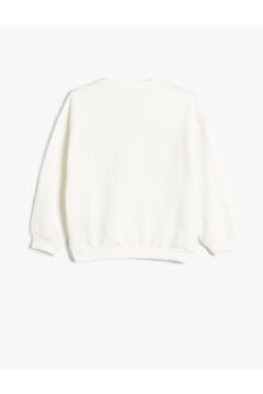 Koton Kız Çocuk Sweatshirt Slogan Baskılı Uzun Kollu Bisiklet Yaka Pamuklu