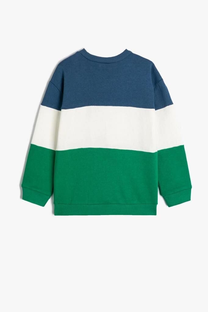 Koton Erkek Bebek Sweatshirt Uzun Kollu Renk Bloklu Pamuklu