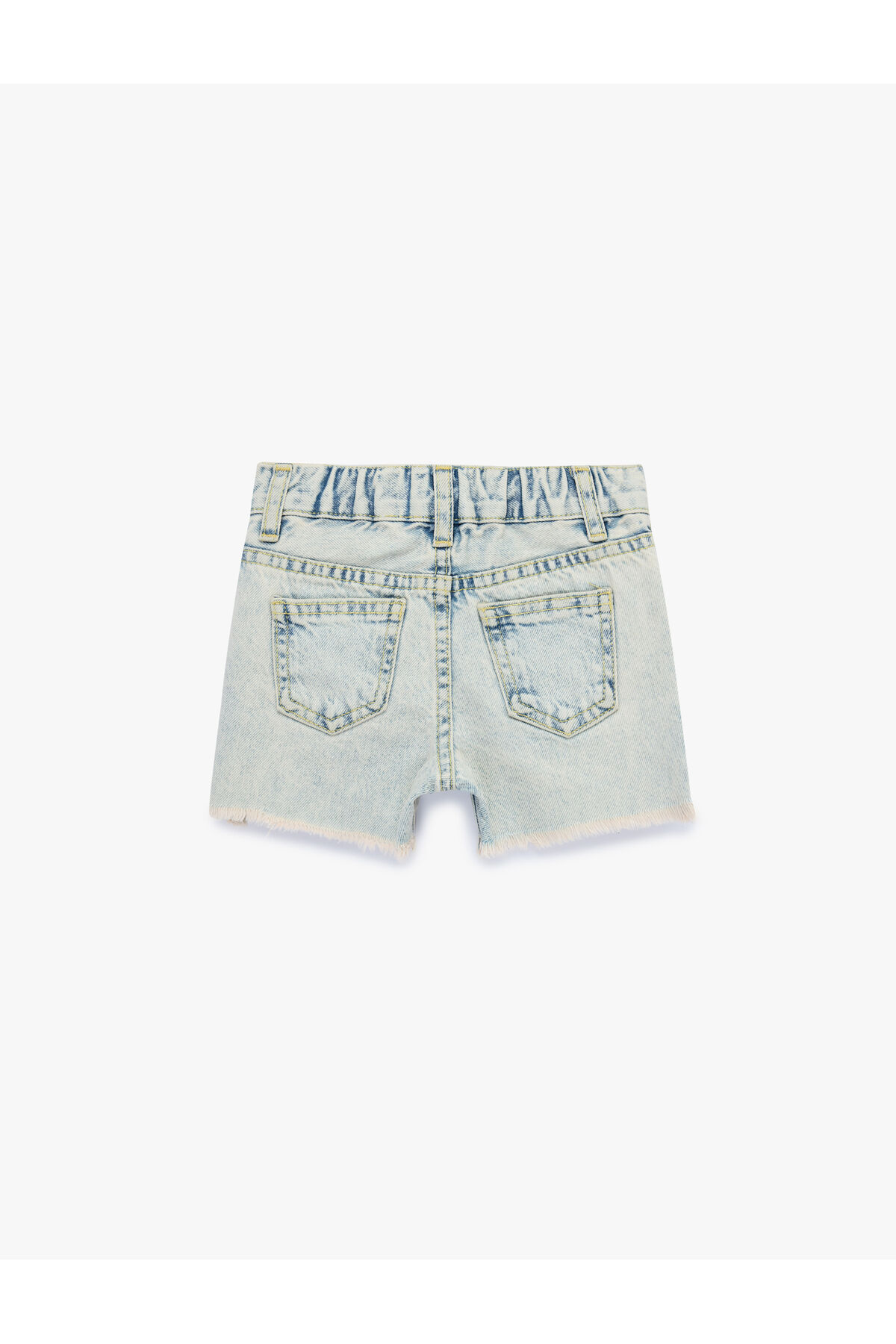 Koton Kız Bebek Fiyonk Nakış Detaylı Cepli Pamuklu Denim Şort