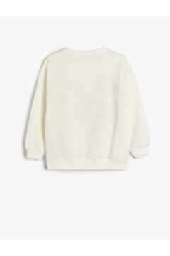 Koton Kız Çocuk Powerpuff Girls Sweatshirt Lisanslı Uzun Kollu Bisiklet Yaka Şardonlu