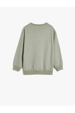 Koton Erkek Çocuk Oversize Sweatshirt Köpek Baskılı Bisiklet Yaka Uzun Kollu Pamuklu