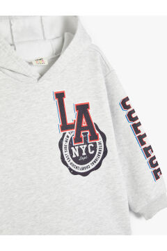 Koton Erkek Çocuk Kapşonlu Sweatshirt Los Angeles Baskılı Uzun Kollu