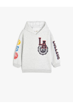 Koton Erkek Çocuk Kapşonlu Sweatshirt Los Angeles Baskılı Uzun Kollu