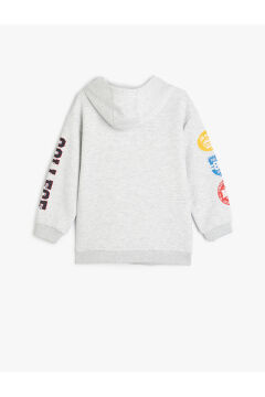 Koton Erkek Çocuk Kapşonlu Sweatshirt Los Angeles Baskılı Uzun Kollu