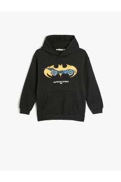 Koton Erkek Çocuk Batman Kapşonlu Sweatshirt Lisanslı Uzun Kollu