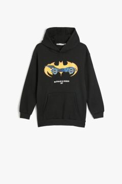 Koton Erkek Çocuk Batman Kapşonlu Sweatshirt Lisanslı Uzun Kollu