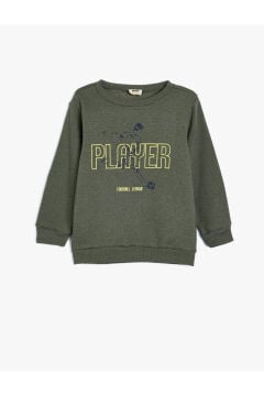 Koton Erkek Çocuk Sweatshirt Uzun Kollu Bisiklet Yaka Futbol Temalı Baskı Detaylı