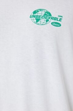 Koton Oversize Tişört Slogan Baskılı Kısa Kollu Bisiklet Yaka Pamuklu