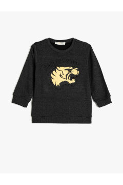 Koton Erkek Çocuk Sweatshirt Uzun Kollu Kaplan Baskılı
