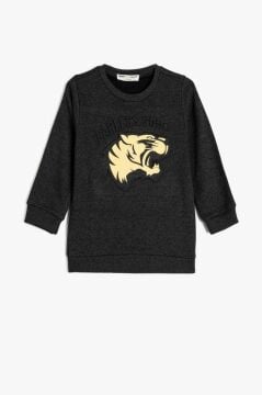 Koton Erkek Çocuk Sweatshirt Uzun Kollu Kaplan Baskılı