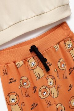 Koton Erkek Bebek Aslan Baskılı 2'li Pamuklu Pijama Takımı