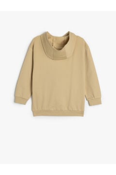 Koton Çocuk Oversize Kapşonlu Fermuarlı Sweatshirt Cepli Uzun Kollu Pamuklu Şardonlu