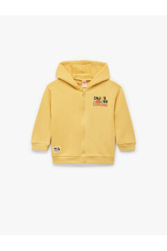Koton Erkek Bebek Uzun Kollu Bisiklet Yaka Fermuarlı Kapşonlu Sweatshirt
