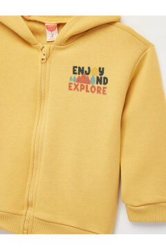 Koton Erkek Bebek Uzun Kollu Bisiklet Yaka Fermuarlı Kapşonlu Sweatshirt