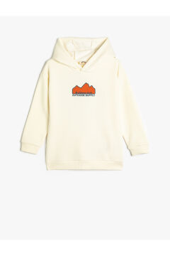 Koton  Çocuk Uzun Kollu Kapşonlu Sweatshirt Baskı Detaylı