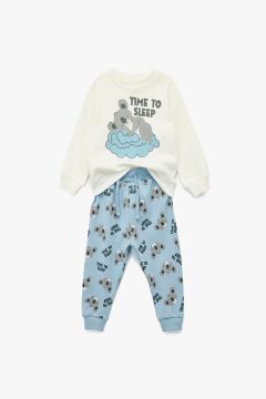 Koton Erkek Bebek Koala Baskılı Uzun Kollu Bisiklet Yaka Pamuklu 2'li Pijama Takımı