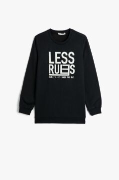 Koton Erkek Çocuk Sweatshirt Uzun Kollu Bisiklet Yaka Slogan Temalı Baskı Detaylı Şardonlu