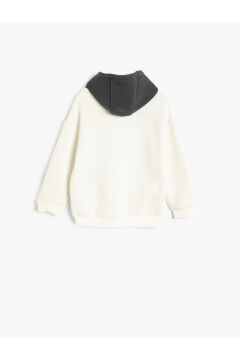 Koton Erkek Bebek Pamuklu Şardonlu Uzun Kollu Baskılı Kapşonlu Sweatshirt