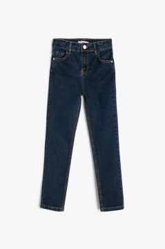 Koton Erkek Çocuk Kot Pantolon Ayarlanabilir Lastikli Pamuklu - Slim Jean
