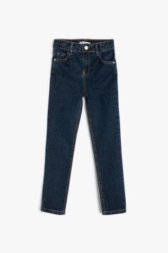 Koton Erkek Çocuk Kot Pantolon Ayarlanabilir Lastikli Pamuklu - Slim Jean